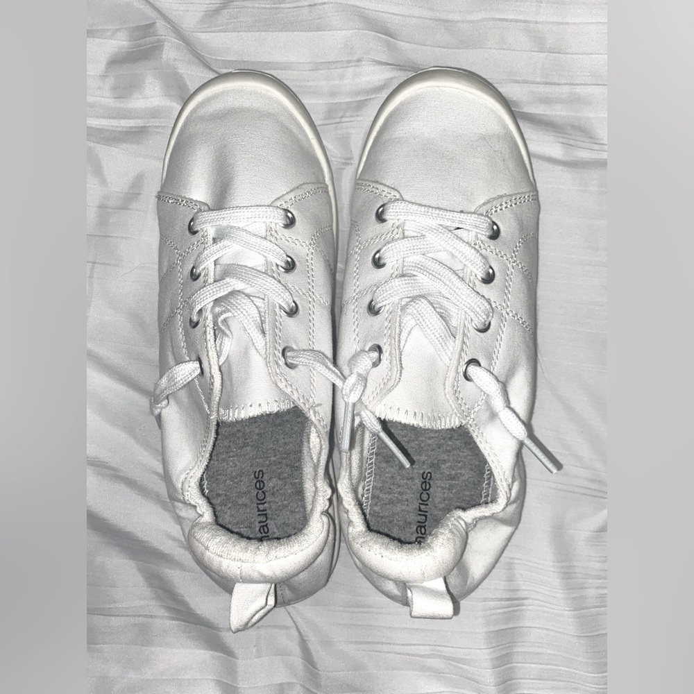 Maurices White Lace Up Shoes/Sneakers